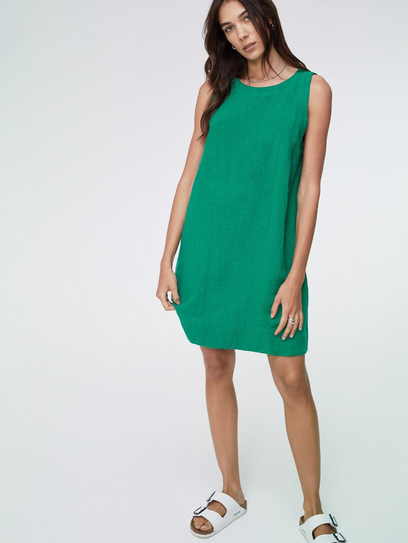 Baukjen Salvana Linen Dress 10 (UK Size 10) / Bright Emerald