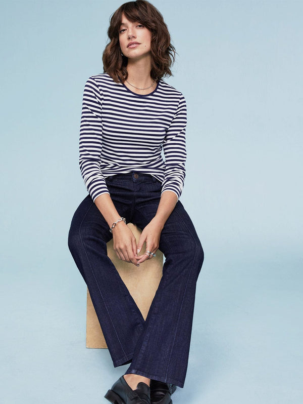 Baukjen Ayla Top with LENZING™ ECOVERO™ 12 (UK Size 12) / Soft White & Classic Navy