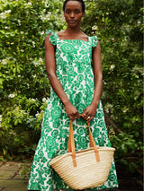 Immaculate Vegan - Baukjen Katie Organic Cotton Dress 14 (UK Size 14) / Green Florence Print