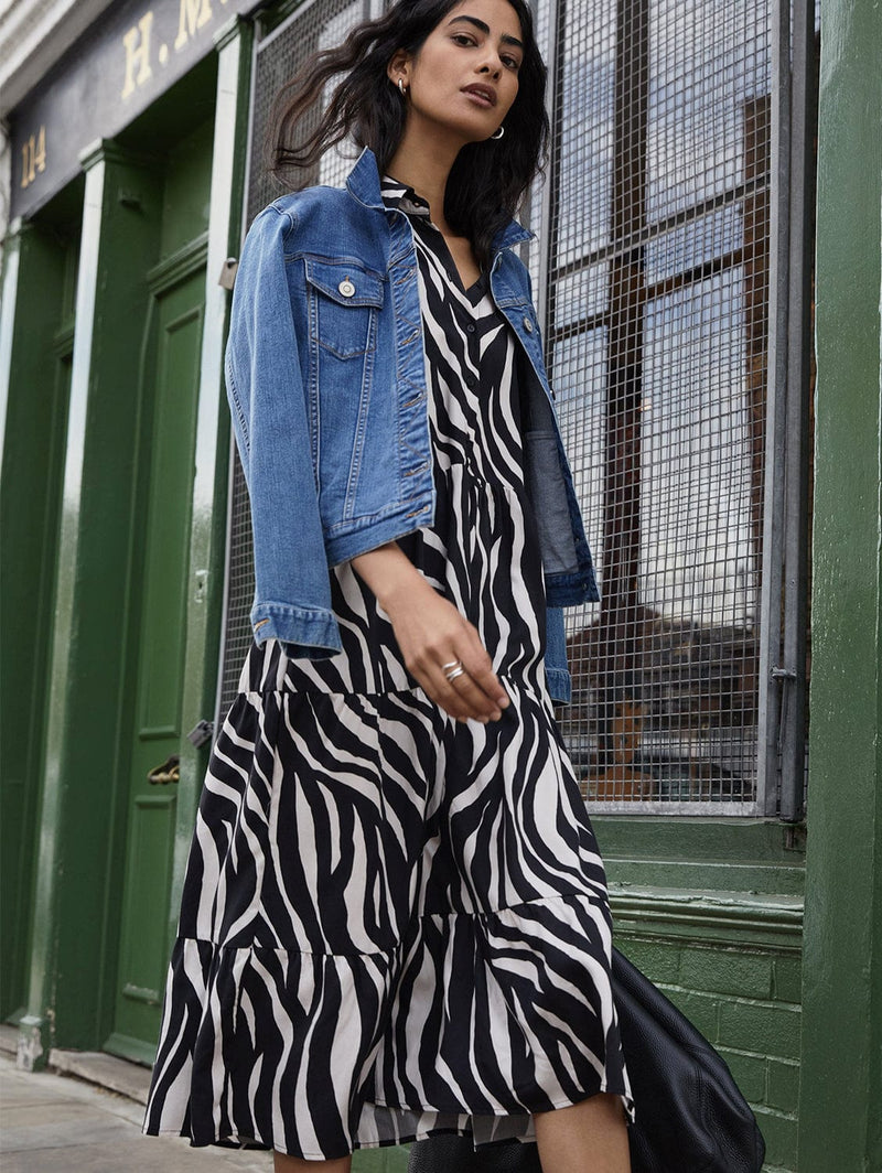 Baukjen Tatiana Dress with TENCEL™ 16 (UK Size 16) / Black Zebra