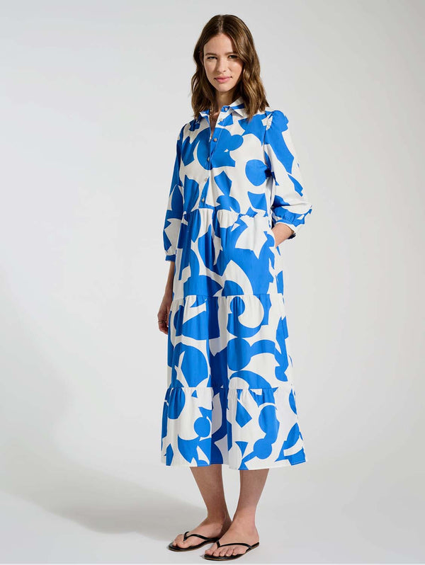 Baukjen Lorena Organic Dress 6 (UK Size 6) / Blue Abstract
