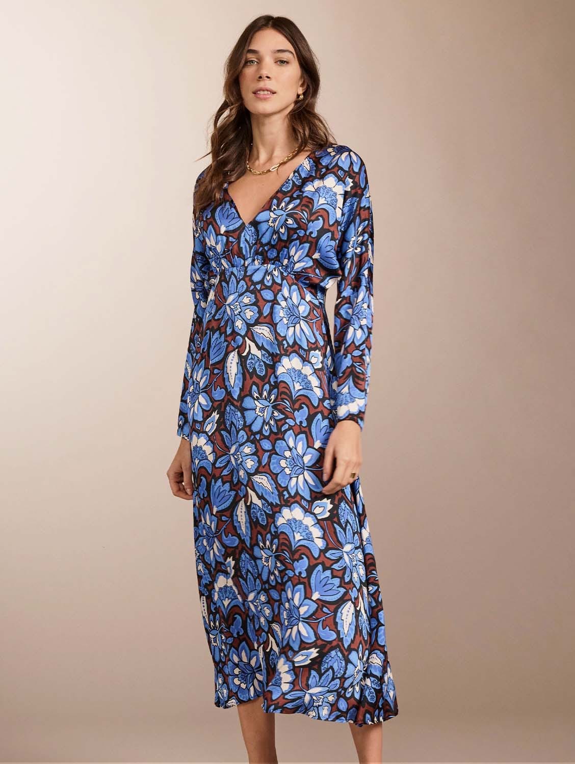 Baukjen Arabella Recycled Dress 6 (UK Size 6) / Blue Floral Saraca