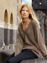 Immaculate Vegan - Baukjen Lyra Sparkle V-Neck Jumper | Bronze 6 (UK Size 6) / Bronze