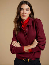 Immaculate Vegan - Baukjen Luanne Organic Cotton Collar Top | Burgundy 6 (UK Size 6) / Burgundy