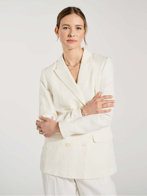 Baukjen Whitley Linen Blazer 6 (UK Size 6) / Pure White