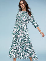 Baukjen Aubriella Dress with LENZING™ ECOVERO™ 8 (UK Size 8) / Green Petal Leopard