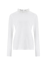 Immaculate Vegan - Baukjen Agatha Ruffle Collar Organic Cotton Top | Pure White