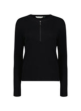 Immaculate Vegan - Baukjen Baukjen Essentials Organic Cotton Long Sleeve Zip Top | Caviar Black