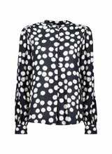 Immaculate Vegan - Baukjen Jaqueline LENZING™ ECOVERO™ Printed Blouse | Black Painted Polka Black Painted Polka / UK18 / EU46 / US14