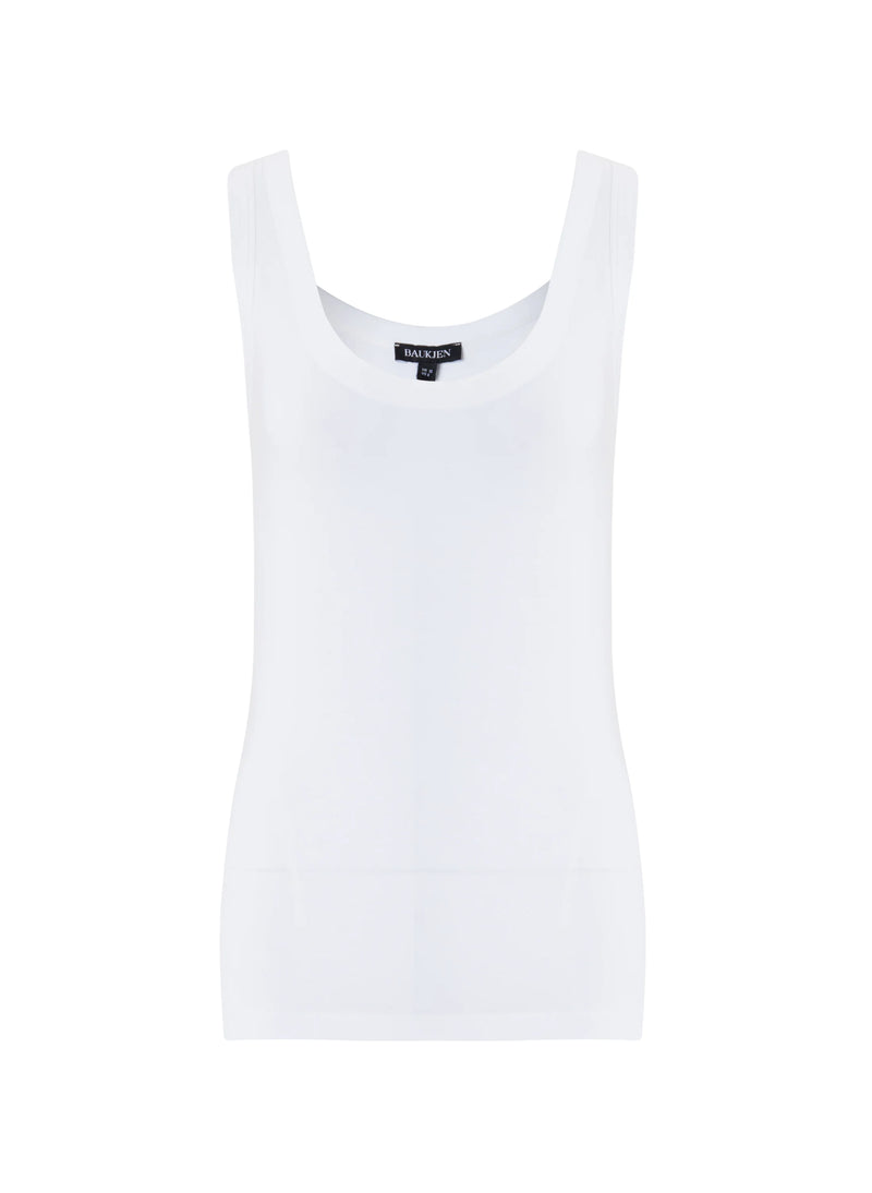 Baukjen Brenna Scoop Neck LENZING™ ECOVERO™ Jersey Vest Top | Pure White