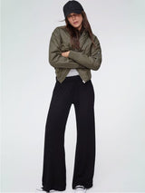 Immaculate Vegan - Baukjen LENZING™ ECOVERO™ Jersey Wide Leg Palazzo Trousers | Caviar Black Caviar Black / UK6 / EU34 / US2