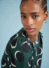 Immaculate Vegan - Baukjen Dottie Livaeco Viscose Printed Blouse | Green Shadow Spot