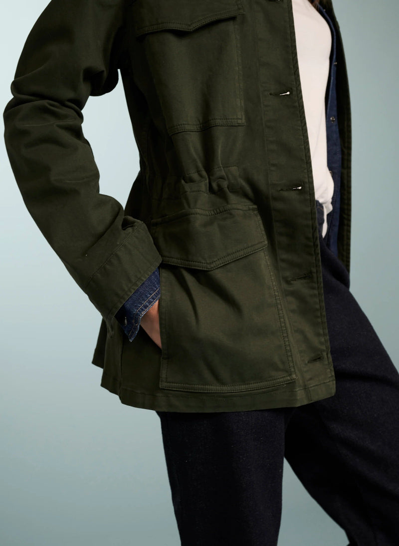 Baukjen Drake Organic Cotton Utility Jacket | Deep Khaki