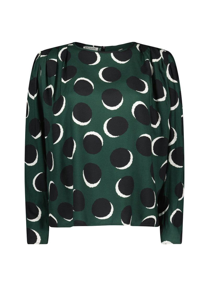 Baukjen Dottie Livaeco Viscose Printed Blouse | Green Shadow Spot Green Shadow Spot / UK6 / EU34 / US2