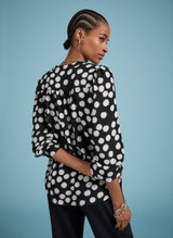 Immaculate Vegan - Baukjen Jaqueline LENZING™ ECOVERO™ Printed Blouse | Black Painted Polka