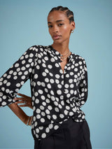 Immaculate Vegan - Baukjen Jaqueline LENZING™ ECOVERO™ Printed Blouse | Black Painted Polka