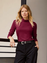 Immaculate Vegan - Baukjen Julie Lenzing™ EcoVero™  Turtleneck Top | Burgundy