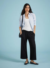 Immaculate Vegan - Baukjen LENZING™ ECOVERO™ Jersey Cropped Palazzo Trousers | Caviar Black