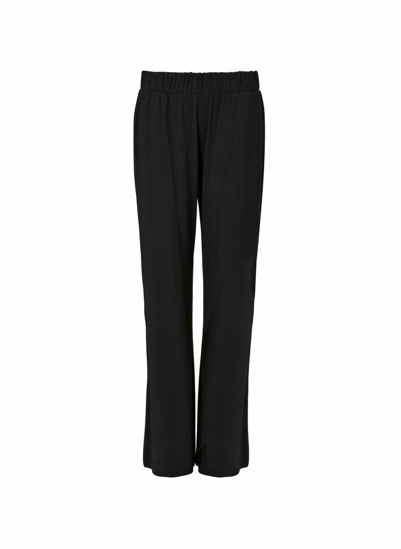 Baukjen LENZING™ ECOVERO™ Jersey Wide Leg Palazzo Trousers | Caviar Black