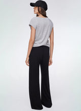 Immaculate Vegan - Baukjen LENZING™ ECOVERO™ Jersey Wide Leg Palazzo Trousers | Caviar Black