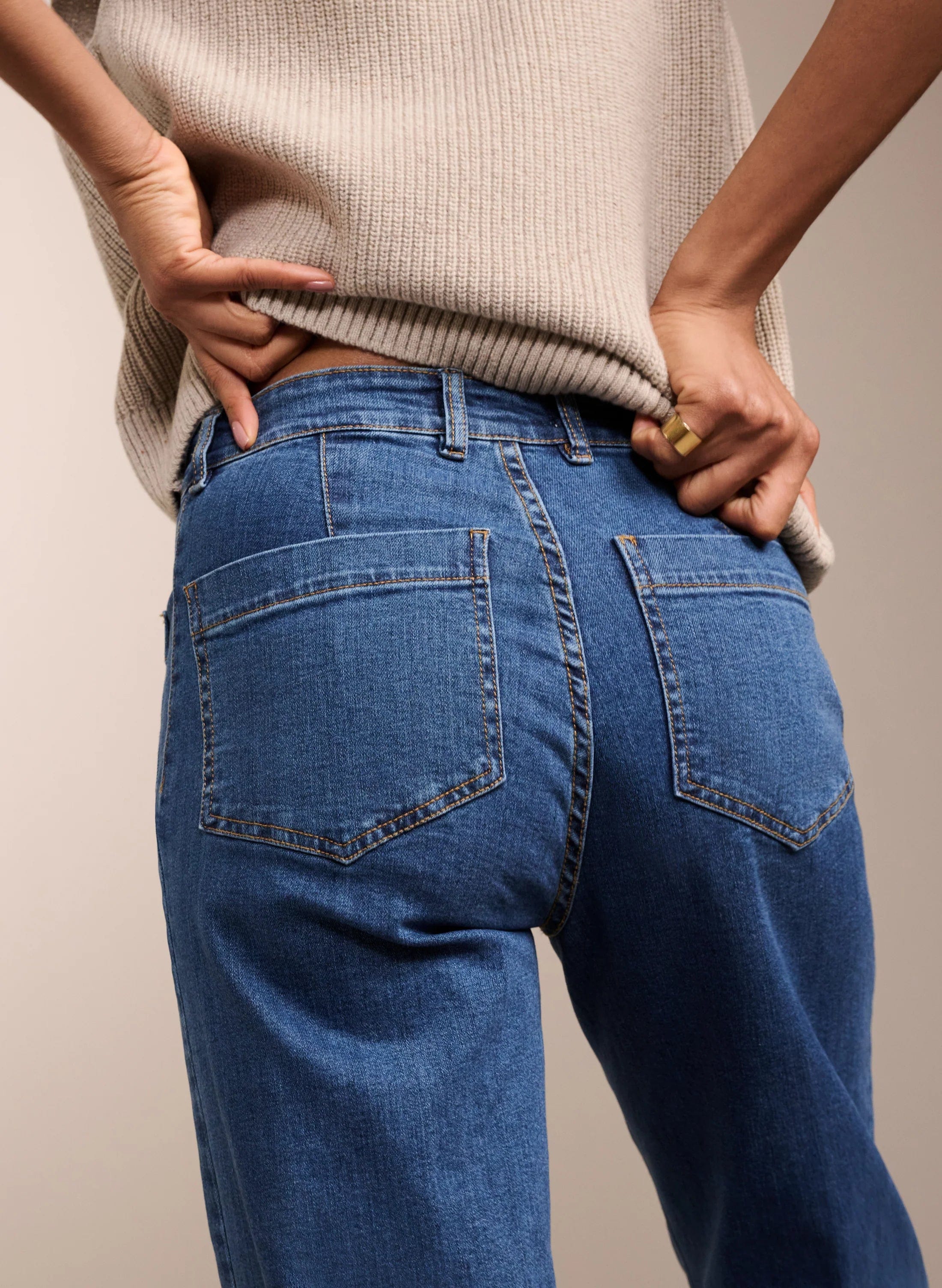 Baukjen Lou Organic Cotton Wide Leg Jeans | Washed Indigo