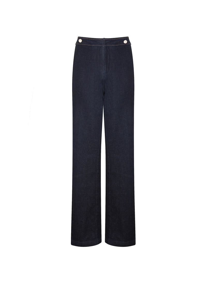 Baukjen Margot Organic Cotton Wide Leg Jeans | Dark Denim