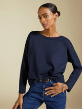 Immaculate Vegan - Baukjen Montrose Organic Cotton Relaxed Top | Deep Indigo