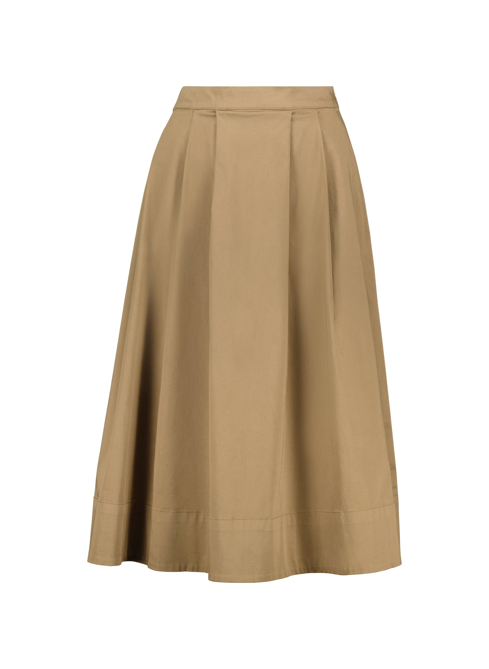 Baukjen Renee Upcycled Cotton Pleated Midi Skirt Taupe