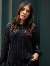 Immaculate Vegan - Baukjen Coline Recycled Lace Sheer Top | Caviar Black UK6 / EU34 / US2 / Caviar Black