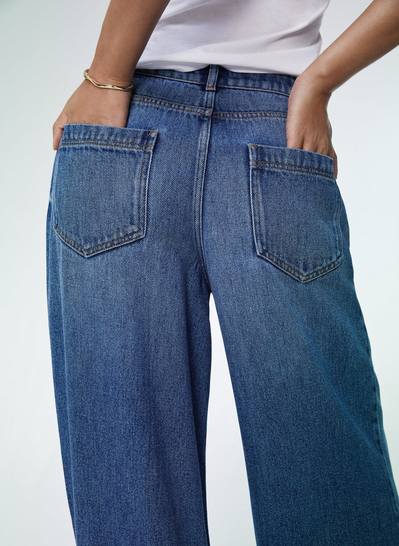 Baukjen Wide Leg TENCEL™ Slouchy  Jeans | Mid Indigo