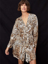 Immaculate Vegan - Baukjen Inu LENZING™ ECOVERO™ Robe | Natural Leopard XS / Natural Leopard