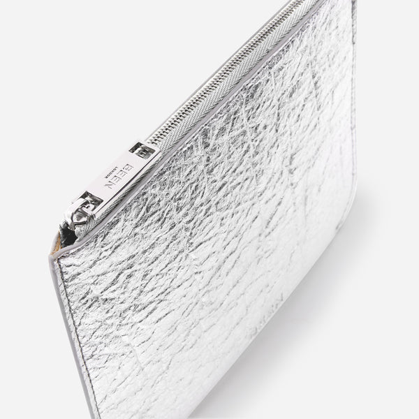 BEEN London Daley Silver Make-Up Pouch (Vegan) Silver