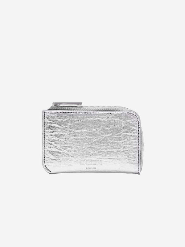 BEEN London Jude Pineapple Leather Vegan Cardholder | Silver Silver