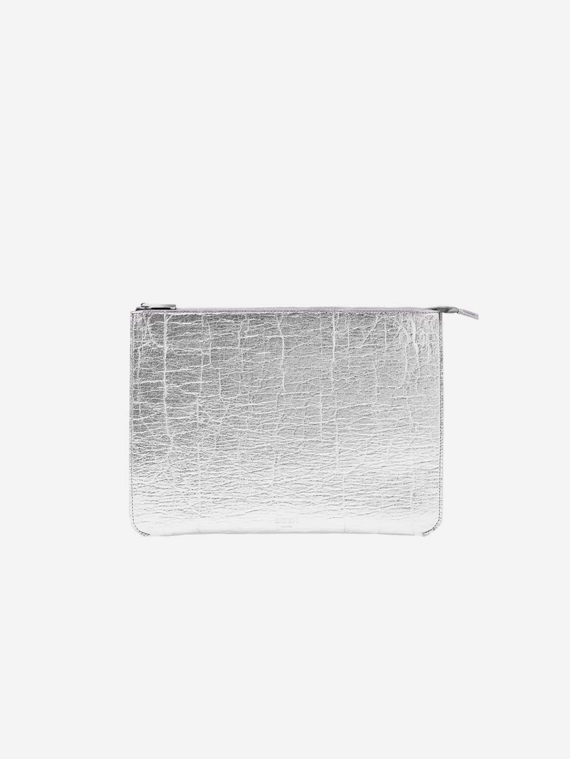 BEEN London Martello Pineapple Leather Laptop Case | Silver Silver