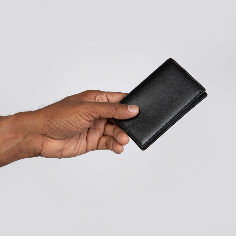 betterleather collective RFID Black Compact Wallet | The Hedy Apple Skin / Black