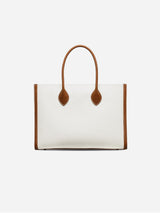 Immaculate Vegan - Biayna Aurora Cactus Leather Vegan Tote Bag | White & Brown Brown