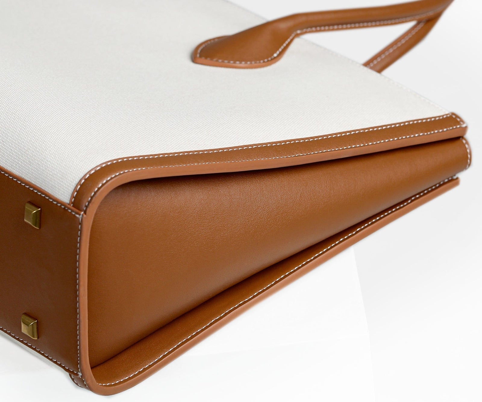 Aurora Cactus Leather Vegan Tote Bag | White & Brown – Immaculate
