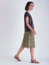 Immaculate Vegan - BIBICO Velma A-line Skirt 10UK / paisley olive