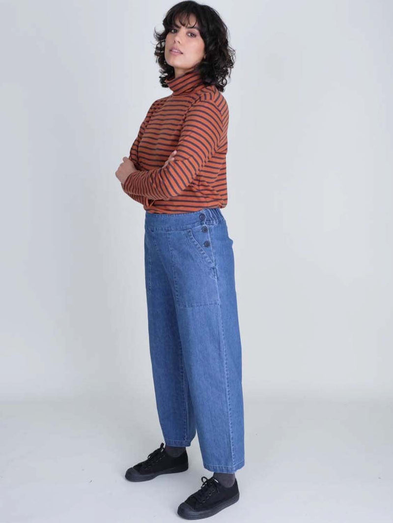 BIBICO Anna Wide Leg Trousers 10UK (S) / Denim