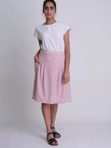 Immaculate Vegan - BIBICO Eve Knee Length Skirt 12UK / Stripe Rust