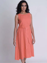 Immaculate Vegan - BIBICO Adelia Linen Swing Dress 12UK / Burnt Orange