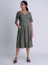 Immaculate Vegan - BIBICO Lena Day Dress 8UK / Olive