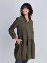 Immaculate Vegan - BIBICO Frankie Casual Dress 8UK (XS) / Green Cord