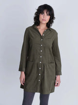 Immaculate Vegan - BIBICO Olivia Shirt Dress 8UK (XS) / Green Cord