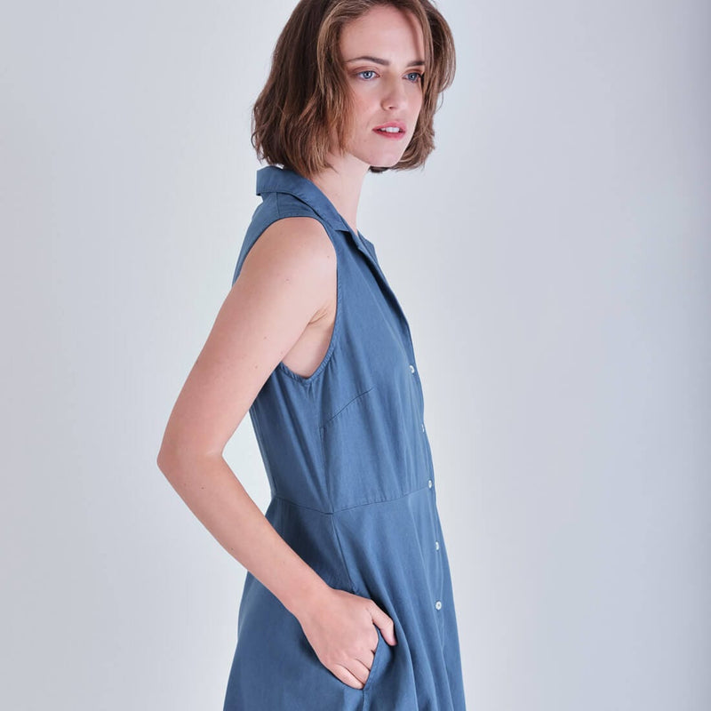 BIBICO Aubrey Sleeveless Denim Shirt Dress