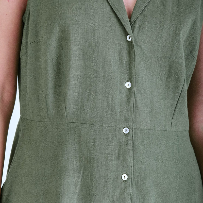 BIBICO Aubrey Sleeveless Linen Shirt Dress