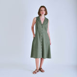 Immaculate Vegan - BIBICO Aubrey Sleeveless Linen Shirt Dress