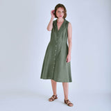 Immaculate Vegan - BIBICO Aubrey Sleeveless Linen Shirt Dress