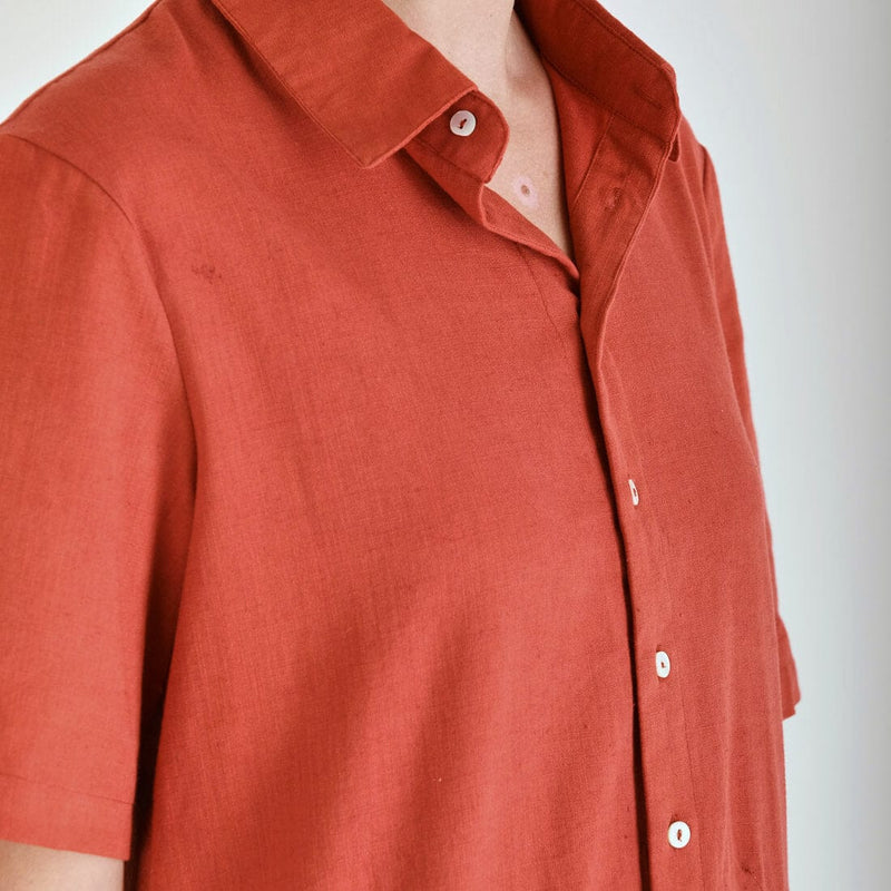 BIBICO Joe Red Linen Shirt Dress