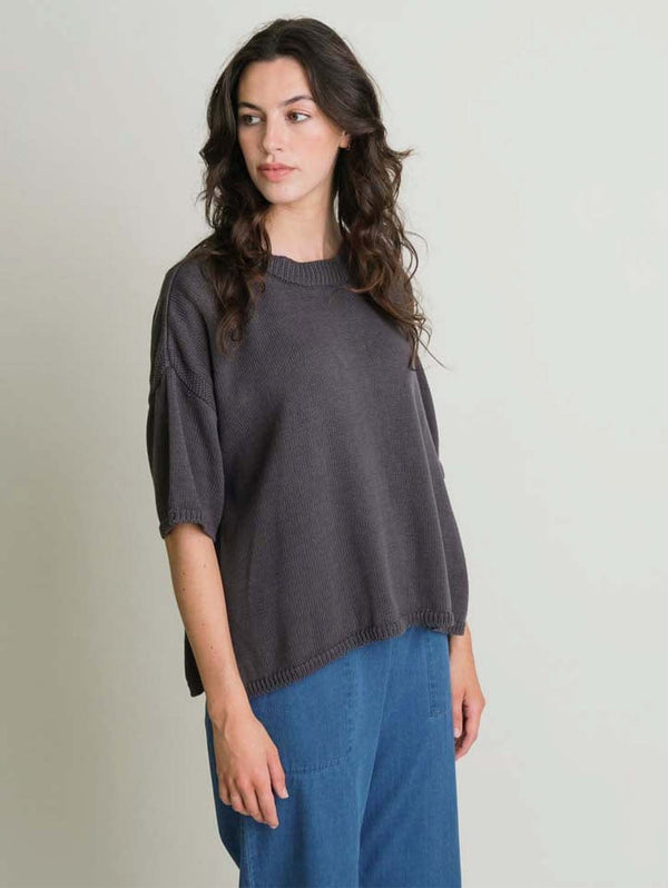 BIBICO Lisa Boxy Knitted Top L / Dove Grey